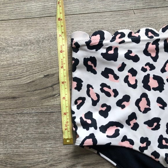 NWT Chelsea28 Beige Leopard High Waist Bikini Set - Picture 7 of 8